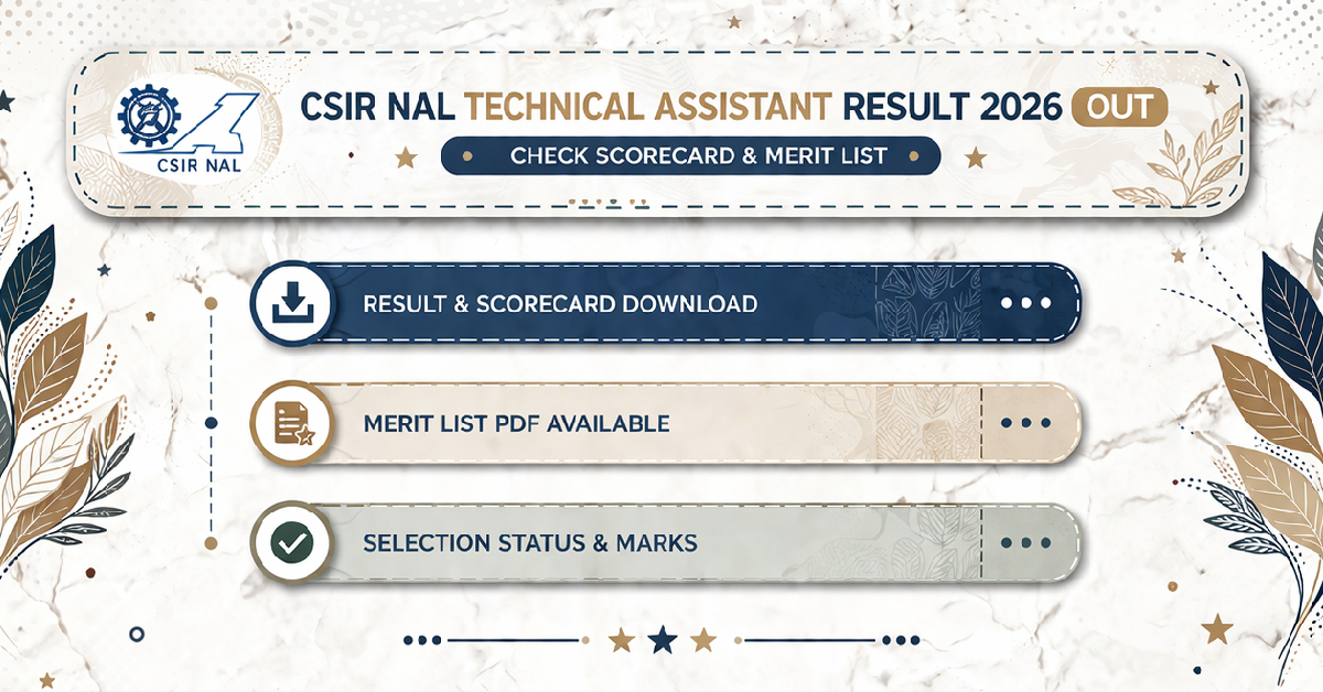 CSIR NAL Technical Assistant Result 2026